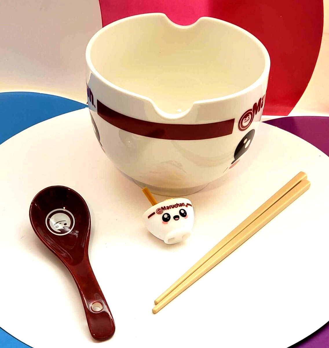Maruchan Ramen Noodle Bowl Set with Chopsticks -l id & Spoon