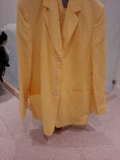 Bnwt Vintage Rare Betty Barclay Eu 40 Uk 12 Canary Yellow Linen Mix Jacket