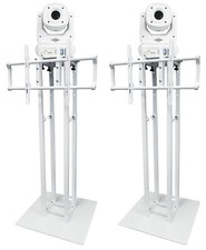  2 Rockville ROCK SPOT 260W WHITE DJ Moving Head Lights White Totem/TV Stands