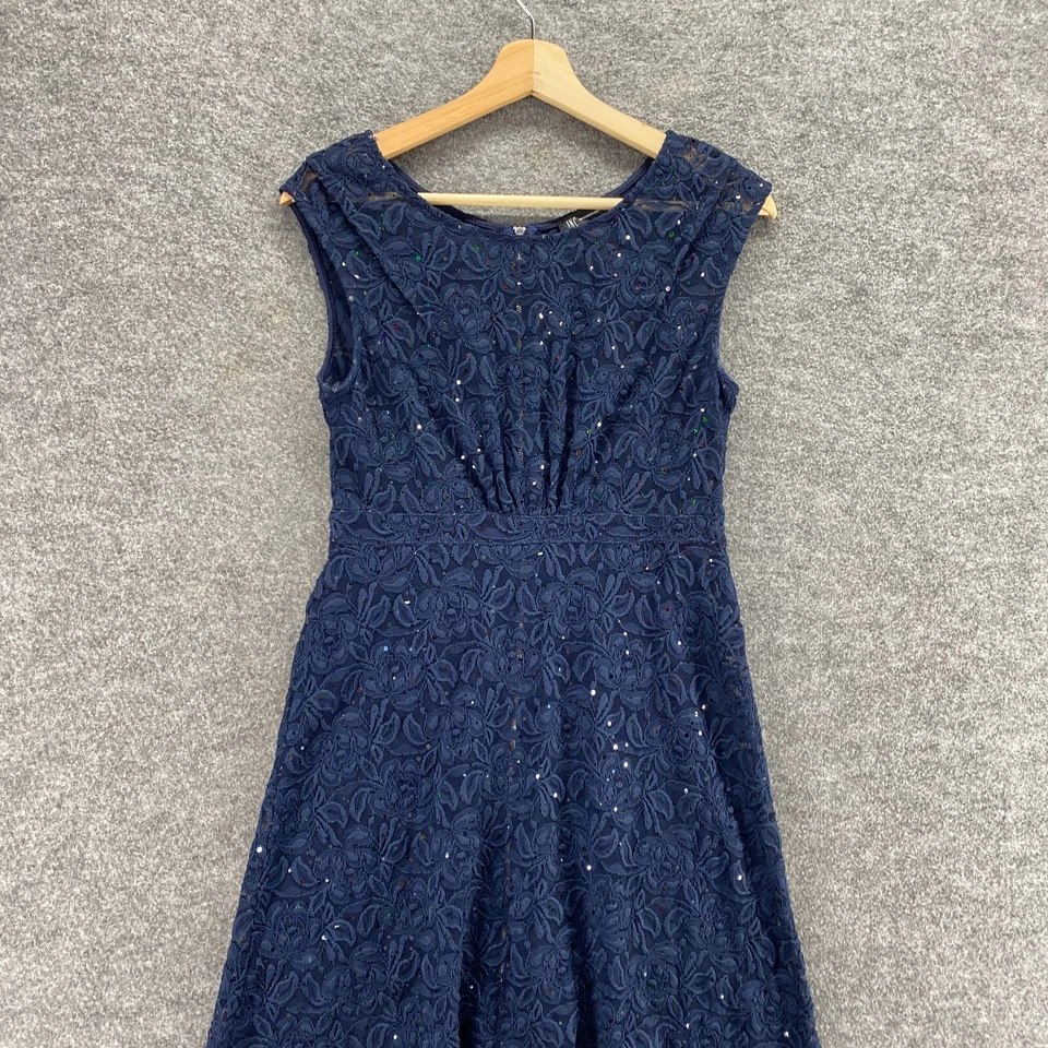 Vestido INC International Concepts Mujer 4 Azul Floral Funda Corta Cremallera Crochet Foto 3 de 4