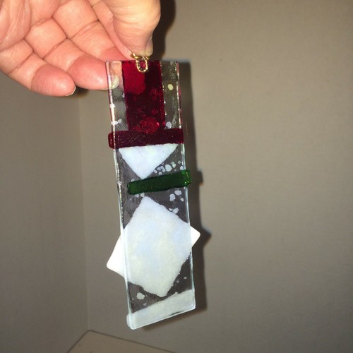 NEW Glass Handcrafted SNOWMAN Ornament / Hanger 5 1/2" Tall (from hanger) - Imagen 10 de 11
