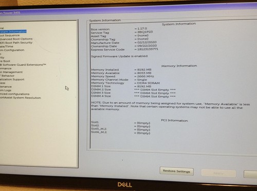 DELL PRECISION 3431 SFF i5 9500 3.0Ghz 9th Gen Computer, 8GB Ram, No HD, WORKING - Picture 10 of 13