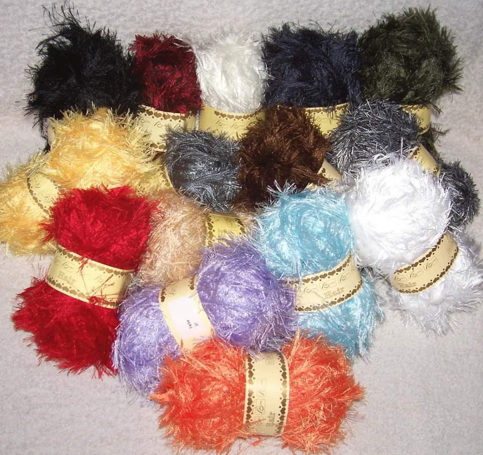 ( 46€ /kg ) 50 gr RELLANA Hair Fransengarn viele Farben