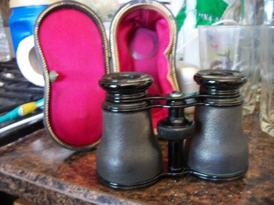 Vintage LEMAIRE Paris Opera Glasses BEAUTIFUL Binocular Fabt Leather Patina 