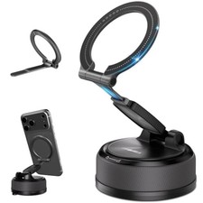 Magnetic Car Phone Holder for Magsafe, 2-in-1 Detachable Ring Stand Slate Gray