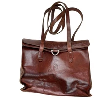 I Ponti Brown Genuine Leather Hobo Shoulder Bag Made in Italy