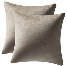 Decorative Pillow Covers 22x22: 2 Pack Cozy Soft Velvet 22 x 22-Inch Taupe