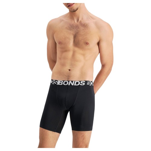 10 x Bonds Mens Active Everyday Long Trunks Black Underwear - Picture 2 of 4