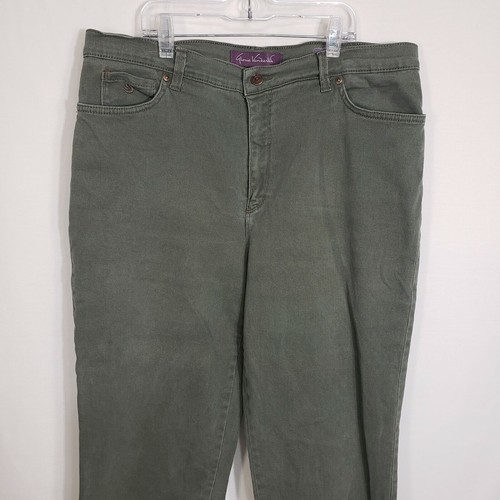 Gloria Vanderbilt Damen Jeans Größe 16 Amanda Grün Denim Stretch Gerades Bein - Bild 6 von 10
