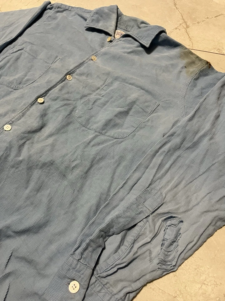 Vintage 1950s DONEGAL All American Loop Collar courderoy Shirt Flaws  Medium - Image 2 of 4
