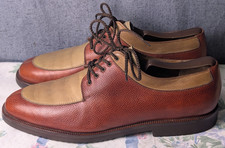 Salvatore Ferragamo Men's 9.5D Vibram Gumlite Brown Pebbled Leather Oxford Shoes