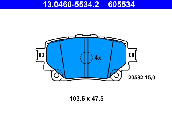 1X ATE 13.0460-5534.2 Bremsbelagsatz Scheibenbremse FüR Toyota Lexus-image