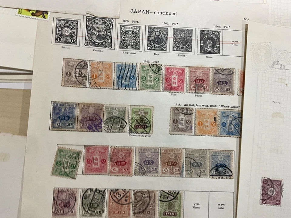Japan Stamps 1800s on from dif collections leaves on & off piece postmarks  ad51 — 第 3/4 张图片