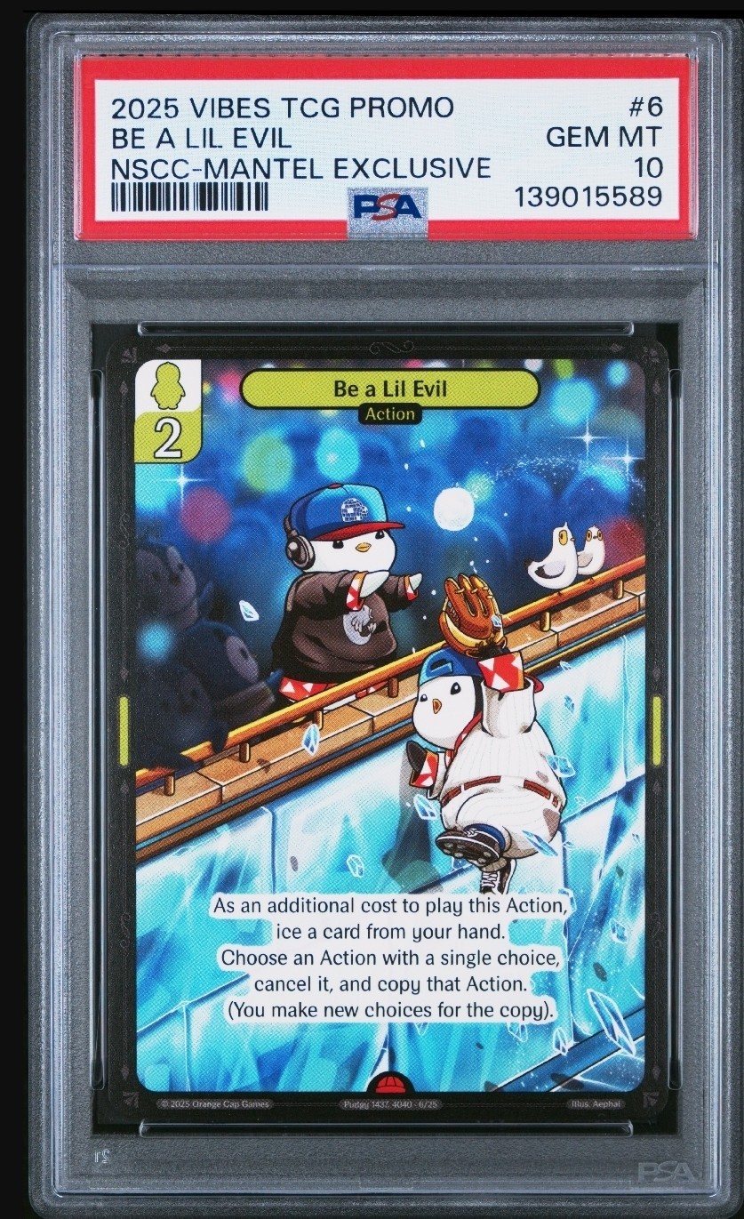 🔥 2025 Vibes TCG PROMO – “Be A Lil Evil” – NSCC Mantel Exclusive – Secret Rare