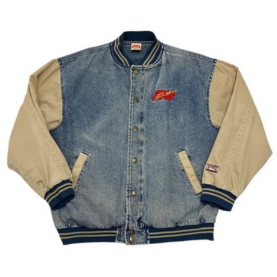 Vintage Nutmeg Denim Varsity Jacke Herren XL Bomber Racing Ernie Irvan 90s