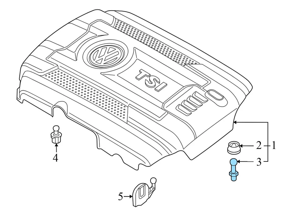 AUDI A3 QUATTRO 2015-2020 2022-2024 - Cubierta motor pasador bola wht005404 Foto 3 de 4