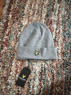 Lyle & Scott Herren Beanie aus Baumwoll-Merinowolle, Grau