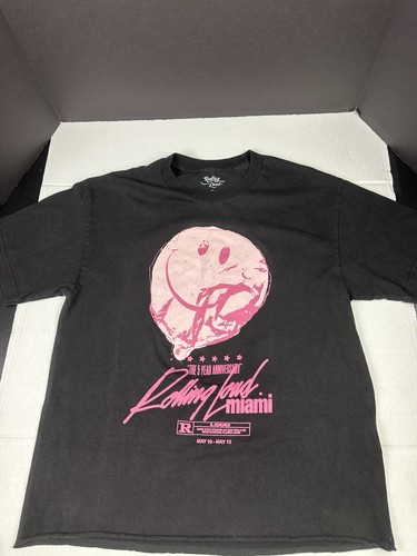 Rolling Loud Music Festival Smile Line Up Tshirt Black/Pink Sz Large