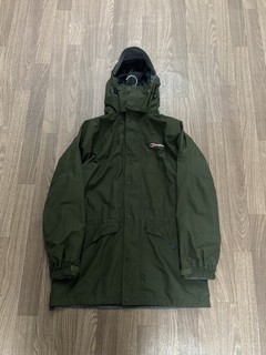 BERGHAUS Men's Long GORE TEX Waterproof Jacket Olive Green SIZE XL