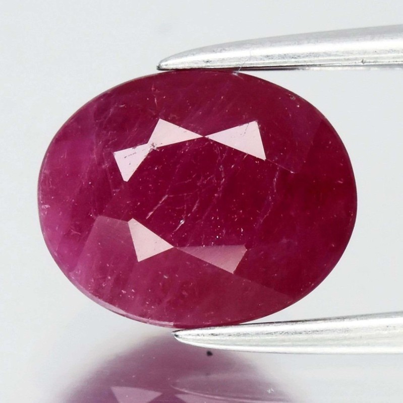 Stunning 2.37ct Deep Red Ruby Oval - Blood Red Hue Center Stone