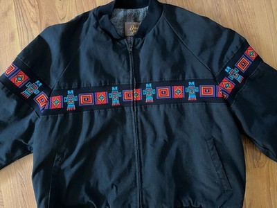 Vintage 90s David James Aztec Jacket Blanket Lined Size XXL Style