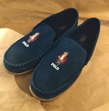 Mens RALPH LAUREN POLO BEAR SUEDE SLIPPERS MOCCASSINS FALL WINTER COZY 12 US