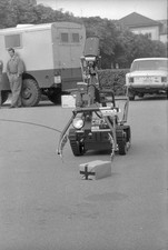 Zurich metropolitan police presenting robot Wheelbarrow 1977 1970s Old Photo 2
