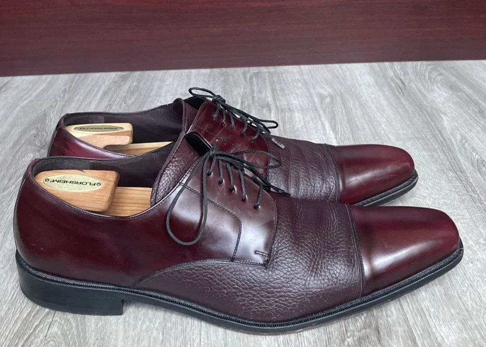 Zapatos de vestir Mezlan Soka para hombre 13 M de cuero borgoña Foto 2 de 4