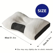 2 Pack- Soft Woven Neck Massage Couple Bed Pillows Adjustable Ergonomic Orthotic