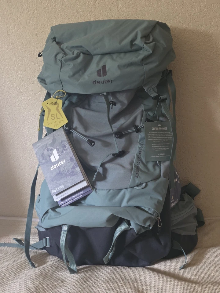 Deuter Aircontact Core Backpack Women's 45+10L SL Sternum Strap Hiking APP2596 - Image 3 of 4