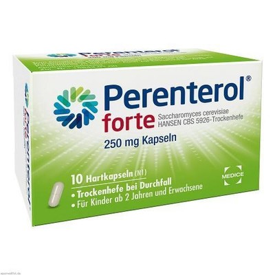 PERENTEROL forte 250mg Trockenhefe bei Durchfall 10 Kapseln PZN: 4796852