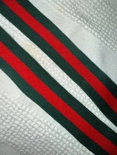 3 yards Forest green Cherry red GUCCI poly stripe striped sewing trim 1.25" wide