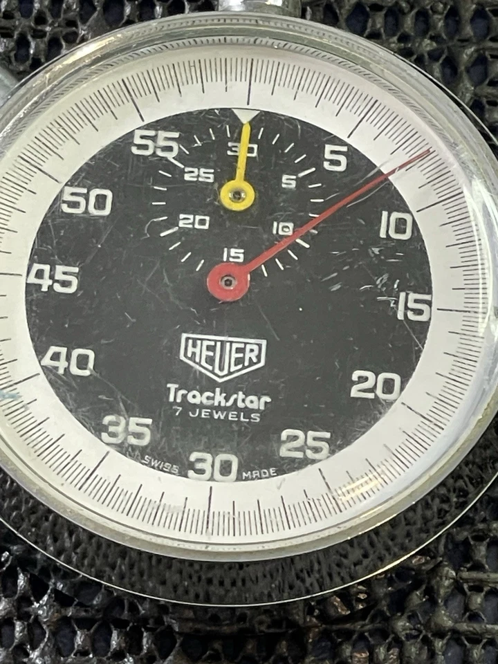 Cronómetro Heuer Trackstar 7 joyas cronómetro hecho en Suiza funciona Foto 4 de 4