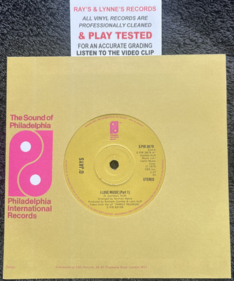 The O'Jays  I Love Music (Part 1)/(Part 1&2) 7'' Vinyl 1976 TESTED EX/M VIDEO