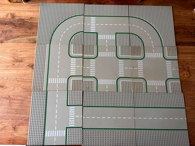 Lot of 9 Vintage Lego City  Road Plates In Good Vintage Condition