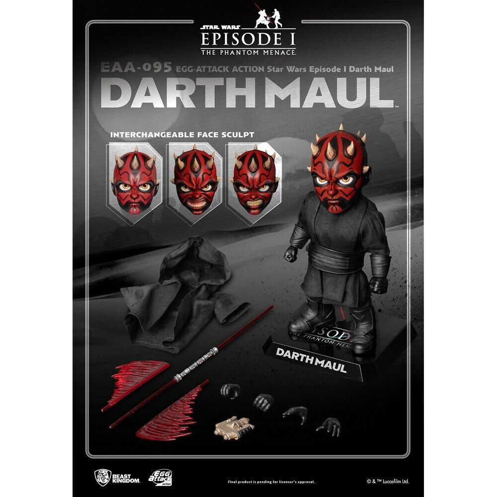 BEAST KINGDOM EGG ATTACK STAR WARS EPISODE 1 EAA-095 DARTH MAUL 6" ACTION FIGURE