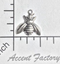 34114 4 Pc Matte Silver Oxidized Small Honey Bee Jewelry Finding Charm
