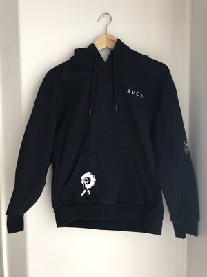 RVCA MAsh Up Black Hoodie Long Sleeve Thick Cozy Women's