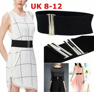 stretch belt wide elastic buckle waist ladies inch silver womens