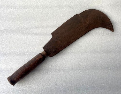 Vintage Old Hand Carved Mughal Big Knife Dagger Sword Katar  Knife Wood Handle - Picture 3 of 10