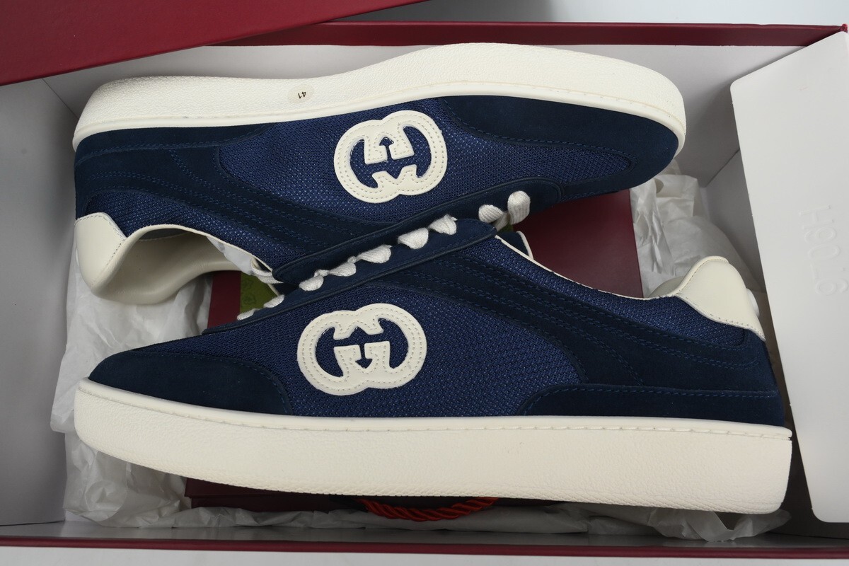 Gucci mens blue casual board shoes for stylish comfort