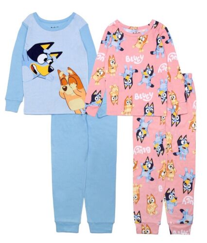 Bluey Cotton Pajamas, 2 Sets 4 Pieces Total Girls Sizes 4 & 6 Available Bingo