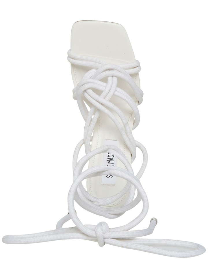 STEVE MADDEN Womens White Wrapping AnkleTie Idolized Wedge Espadrille