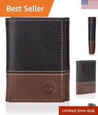 Genuine Premium Slim Trifold Wallet - 6 Card Slots, ID Window - 4.25" x