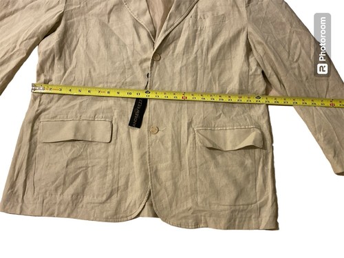 ANDREW FEZZA Men's 2XL Blazer Beige Button Linen/Rayon New - Picture 8 of 9