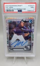2020 Bowman Draft ZAC VEEN 1st /499 Refractor Auto RC PSA 9 MINT Rockies #CDA-ZV