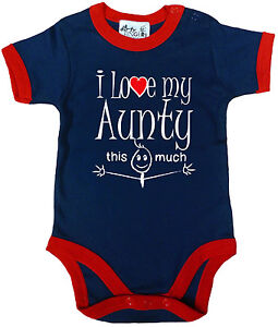 Auntie Baby Bodysuit I Love My Aunty This Much Trimmed Babygrow Niece Nephew Ebay