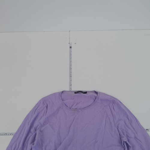 WOOLOVERS Jumper Medium Purple Womens Round Neck Knit Silk Cotton - Picture 2 of 11