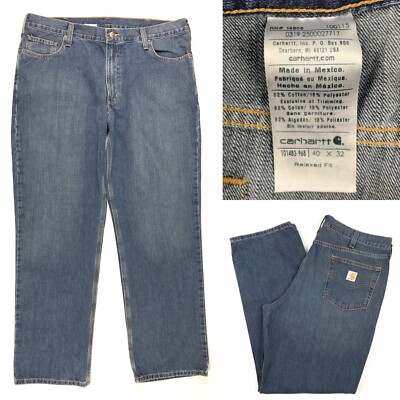 9個セット Carhartt Relaxed Fit Medium Wash Men's Jeans 101483-980 Size 40 x