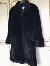 Libra Designs Uk S ( 10/12 ) Designer Ladies Black Faux Fur Coat /vgc Rrp £249